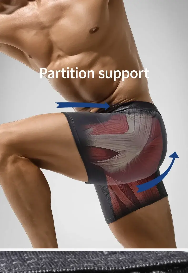 5PCS Extended athletic briefs Men's boxers Modal anti-wear leg running plus size breathable training boxers — image 3