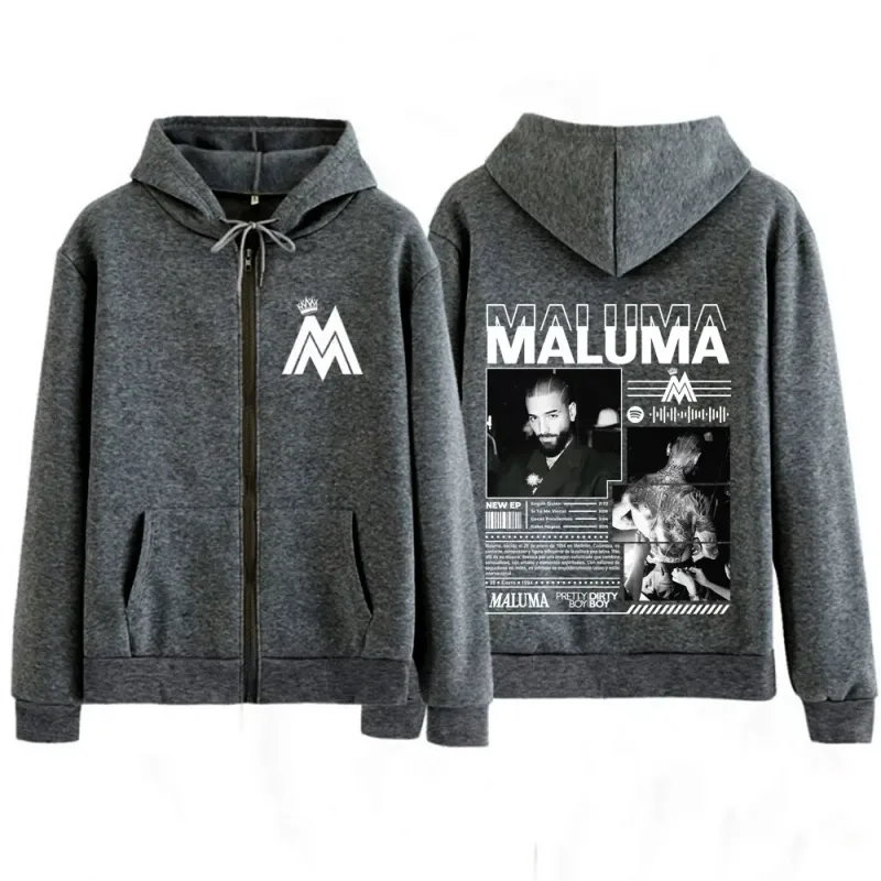 Rapper MALUMA Album Tour 2025 Zipper Hoodie Men Women Fashion Loose Jacket Coats High Quality Casual Hip-hop Vintage Sweatshirts — image 5