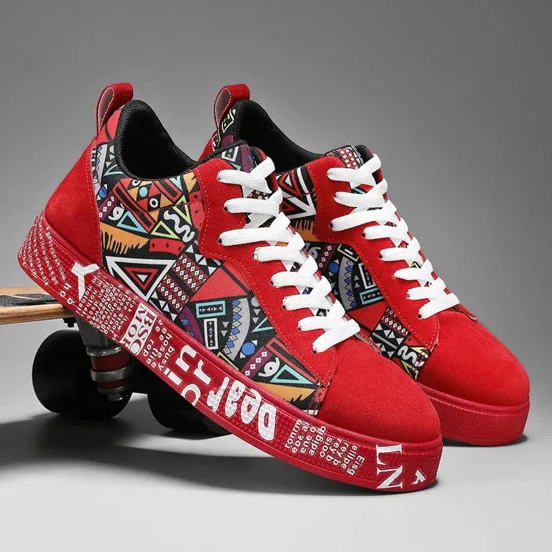 Mens Casual Sport Shoes 2025 Autumn Fashion Comfort Non Slip Casual Sneakers Platform Outdoor Running Shoes Graffiti Board Shoes — image 8
