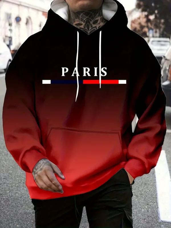 The new men's hooded sweatshirt for the autumn of 2025 is casual and fashionable The 3D letter print is soft and comfortable