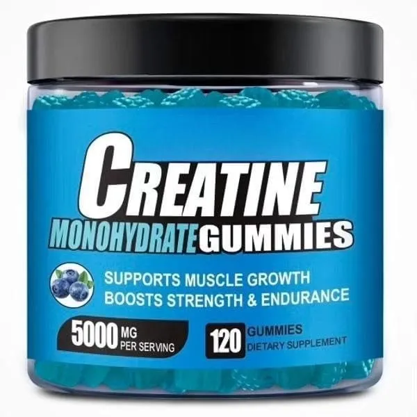 Creatine Monohydrate Infused Gummies with Vitamin B12 Muscle Growth Strength Pre-Workout Fitness Healthcare Supplement 120pcs