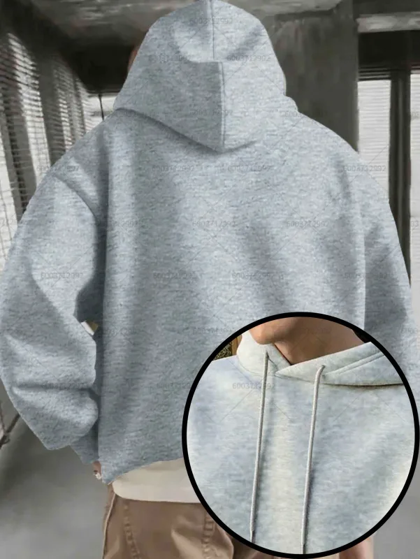 Fashion Men's Heavy-duty Cotton Hoodies Women Fleece Sweatshirt Pullover Casual Unisex Autumn Winter Long Short Sleeve Oversize — image 11