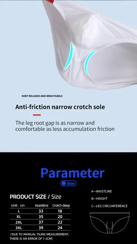 Panties Men's Solid Color Elastic Skinny Sexy Low Waist Ice Silk High Fork Thong Fitness Sports Comfortable Triangle Shorts — image 13