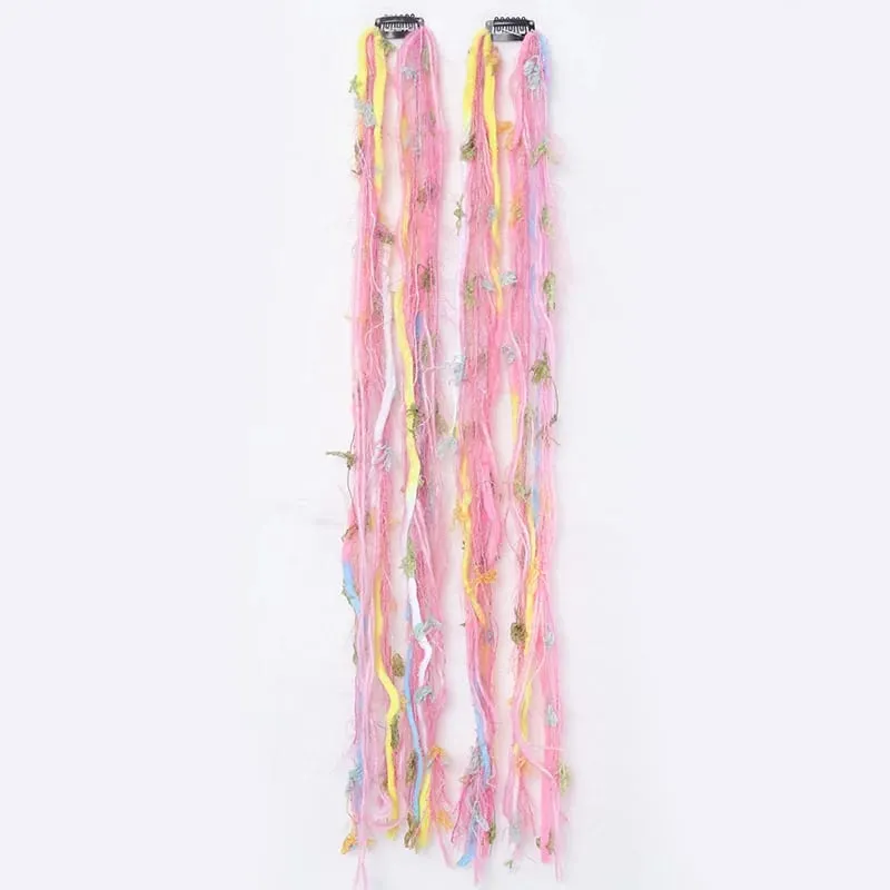 Clip In Dreadlock Hair Extensions Bohemian Frayed Wispy Thin Synthetic Boho Braids For Women Daily Rave Party Hairstyle — image 12