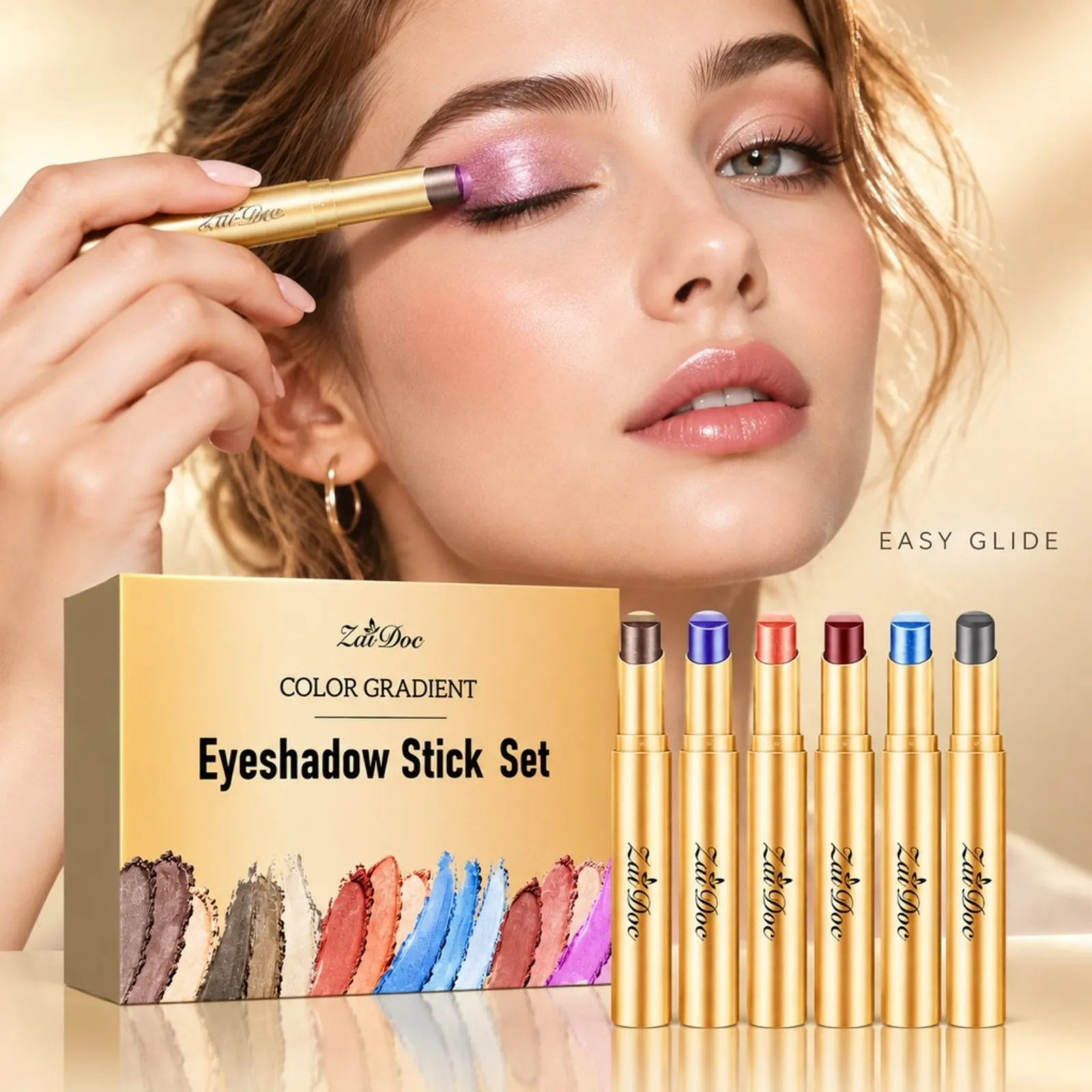 6pcs Multi Color Eyeshadow Stick Set Long Lasting Smooth Blendable Moisturizing Non Drying Beginner Friendly Eye Makeup Women