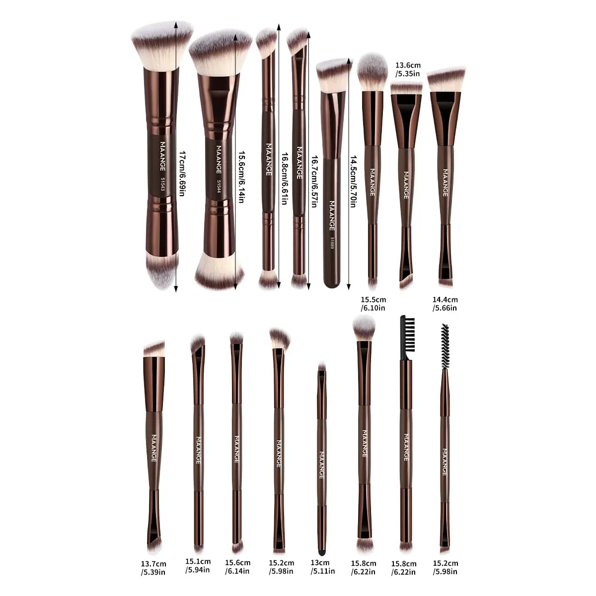 16pcs Face Brushes Set Foundation Blush Concealer Eye Shadow Brushes Multi-Purpose Brush Set Kabuki Brush Festival Gift