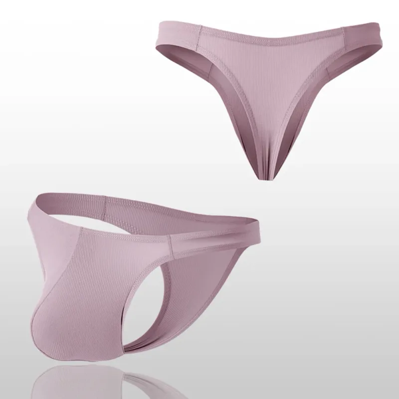 Ice Silk Thongs Men Sexy Underwear Soft Ribbed G-string Breathable Underpants Seamless Panties Male Lingerie Bulge Pouch Briefs — image 16