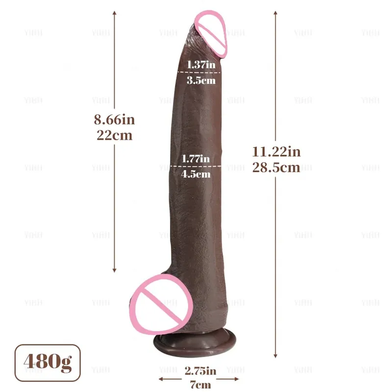 Consolador largo realista piel de carne suave Miembro grande doble silicona pene pequeño para mujer hombre juguetes sexuales anales ventosa masturbador