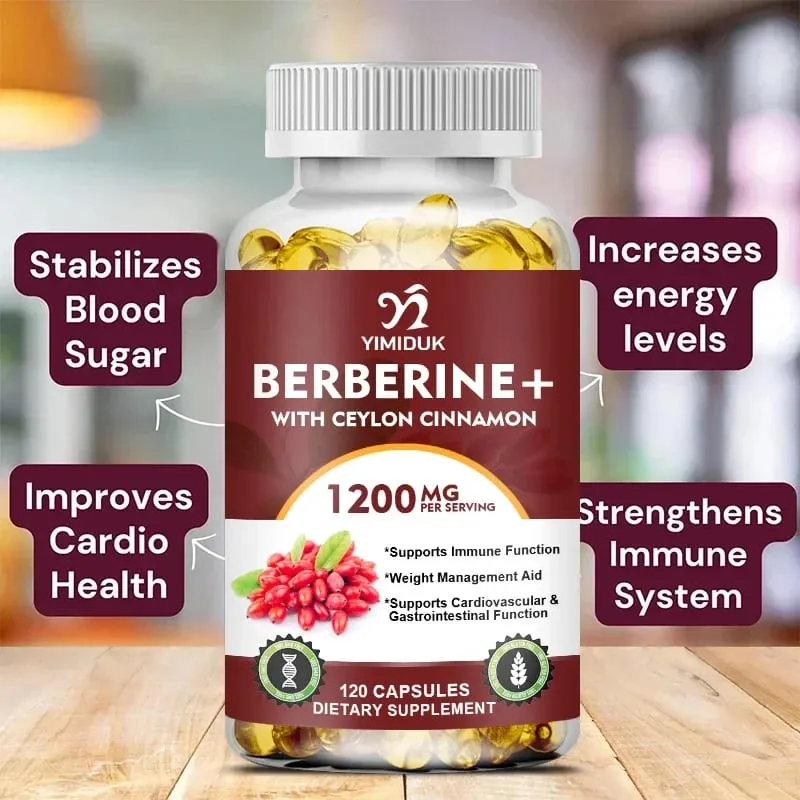 Berberine 1200mg Supplement Supports AMPK Activation Healthy Glucose Metabolism Immunity & Weight Control for Adults — image 6