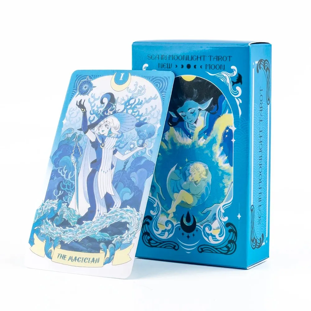 Sea in Moonlight Tarot Cards English Version A 78 Cards NEW MOON Ocean Emotional Healing Divination Tarot Cards 10.3*6CM — image 1
