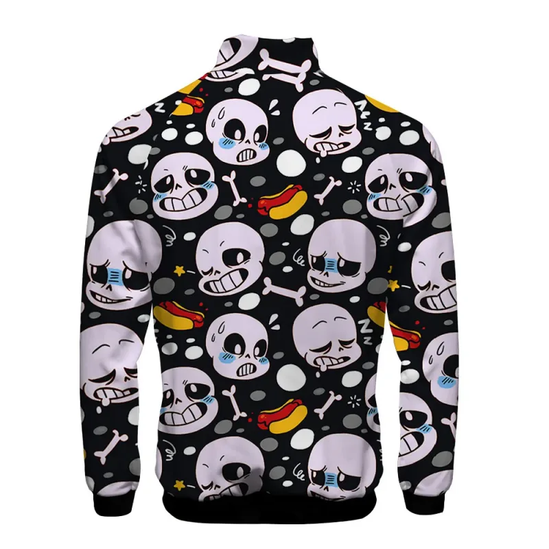 Luxury Popular Sans Undertale 3D Print Zipper Raglan Jacket Windbreaker Boys/Girls Comfortable Stand Collar Jackets Coats — image 7