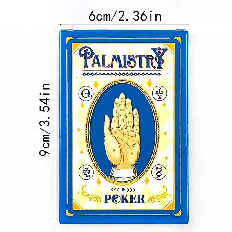 Palmistry Poker Cards Game 56 Cards Vintage Palm Reading Divination Poker Deck Mystic Fortune Telling Cards Board Game for Party — image 6