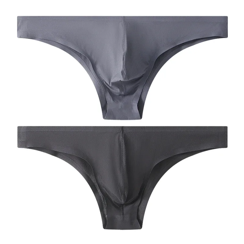 Intimo da uomo a triangolo piccolo a mezza anca a vita bassa sexy da uomo giovane slip senza cuciture in seta di ghiaccio mutandine estive leggere e traspiranti — image 22