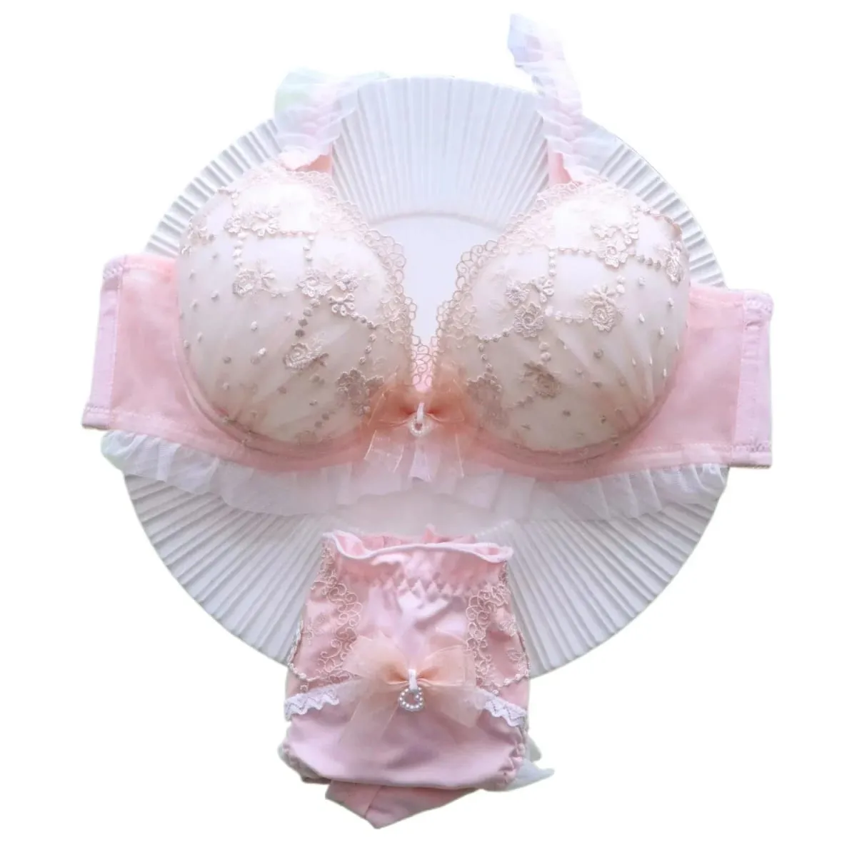 Sexy Lace Lingerie Set for Women Push Up Underwire Bra with Low Plunge Design Breathable & Comfortable — image 2