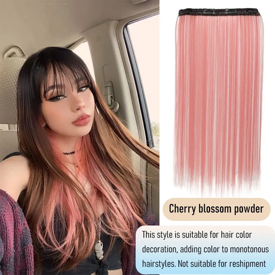 synthetic 20 inch coloured straight hair extensions wig chemical fibre card hair women wigs holiday party Halloween Christmas — image 7