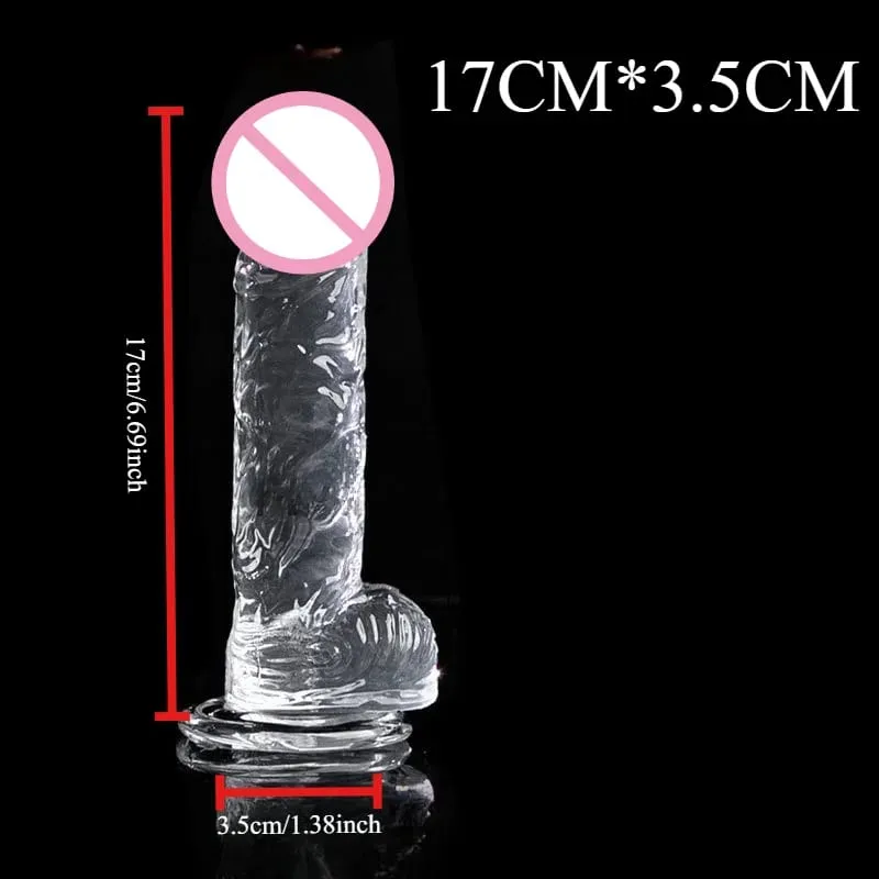 Transparent Soft Jelly Dildo Realistic Fake Dick Penis Sucker Butt Plug Sex Toys for Woman Men Vagina Anal Sex Toys — image 9