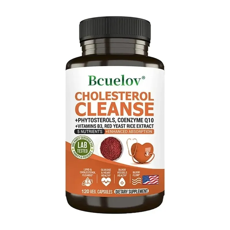 Cholesterol Cleanse Capsules with Coenzyme Q10 Red Yeast Rice Extract Antioxidants Maintain Cardiovascular Health