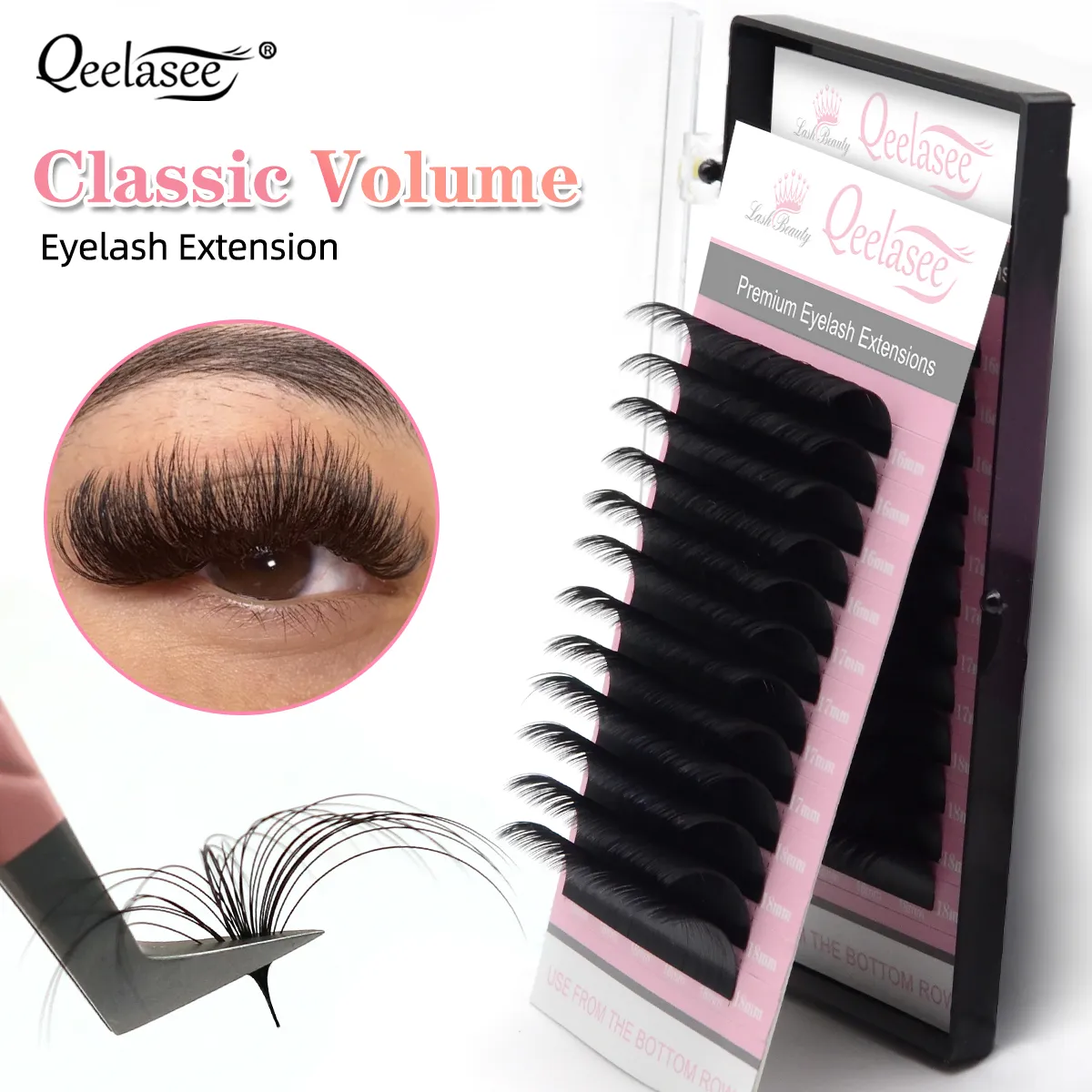 Qeelasee Professional Mink Individual False Eyelash Extensions Maquiagem Cilios Volume Fan Eye Lashes Wholesale Supplies — image 2