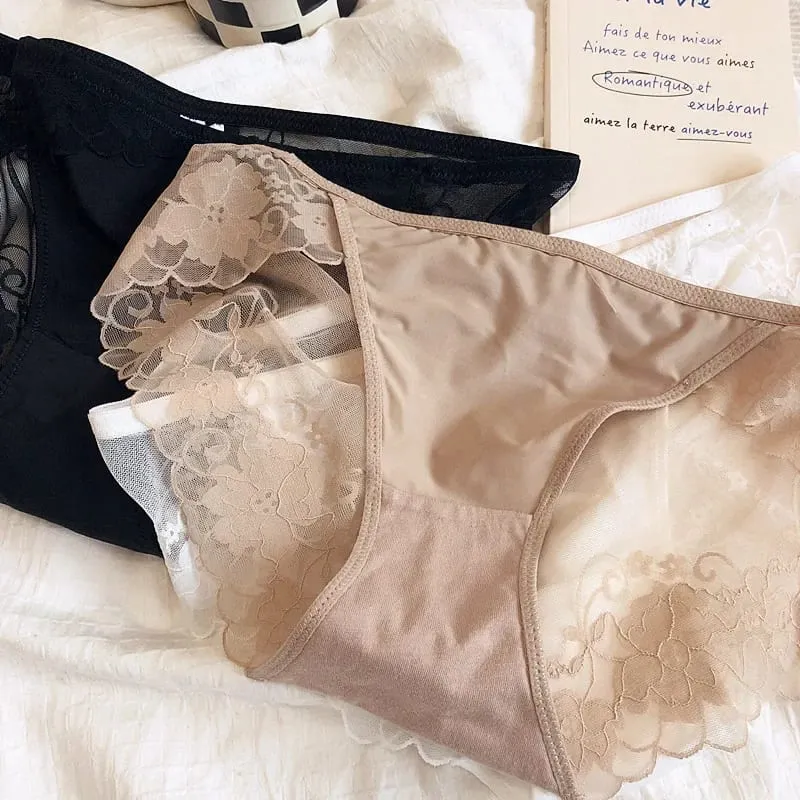 Women Lace Bra Front Open See Through Brief Set Elegant Thin Lingerie Set Ladies Bra Set Underwear — image 5