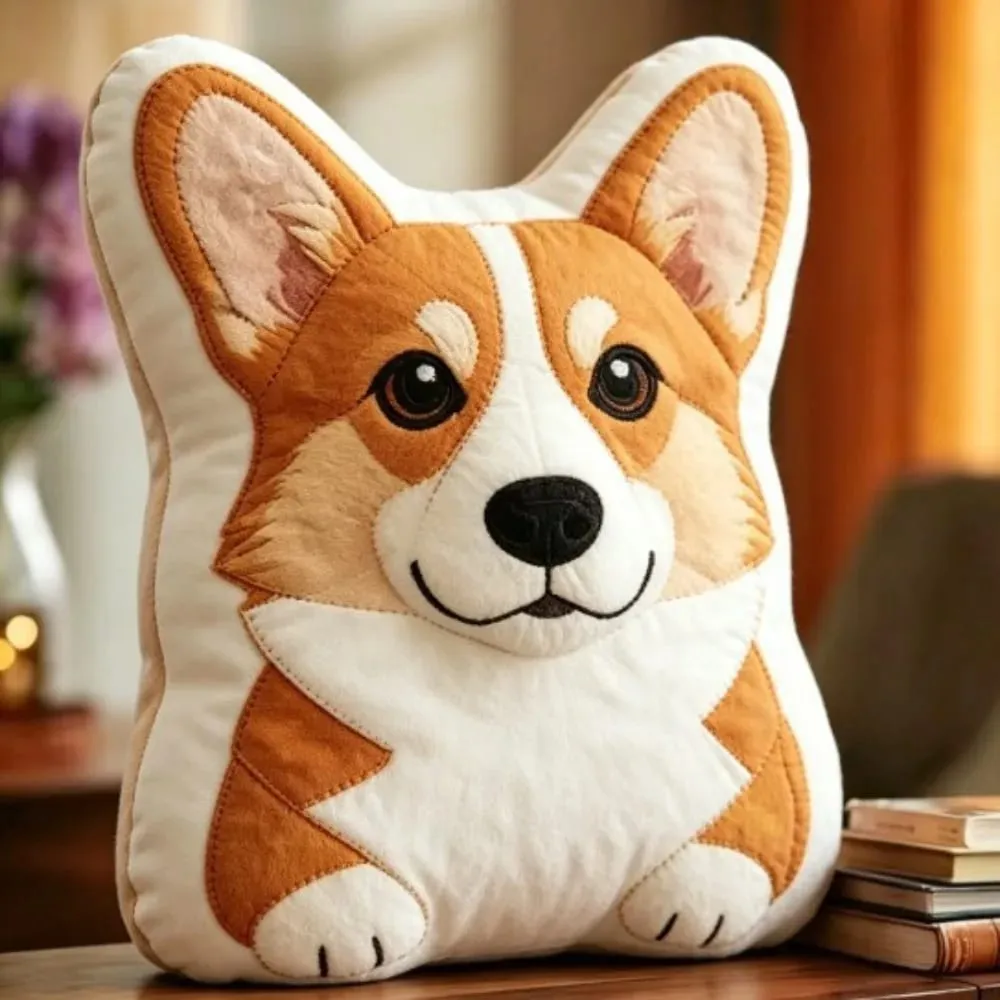 Dog Shaped Pillow Animal Throw Pillow Decorative Animal Pillow PP Cotton Filling Shiba Dog Cushion Contoured Shape