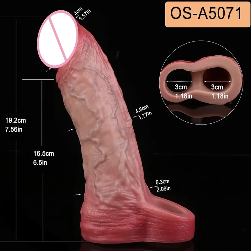 Close Head Realistic Penis Sleeve Sex Toys for Men Delay Ejaculation Dick Extender For Couples Sex Pleasure Sexshop