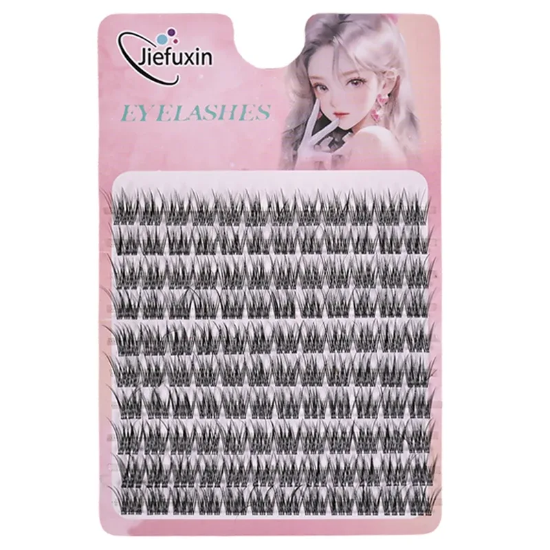 Tapered Thick Fox Eye Manga Cluster Lashes Jiefuxin Large Capacity Tray DIY Segmented Individual Self-Graft Lash Extensions — image 8