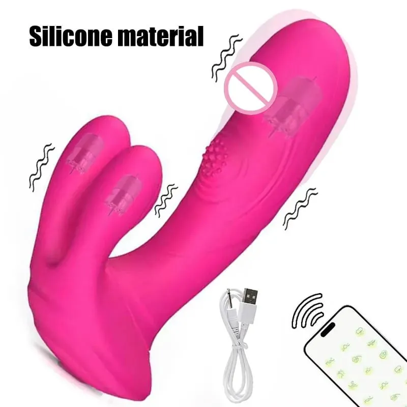 Silicone Rabbit Vibrator 3-in-1 G-Spot Clit Anal Beads Stimulator 10 Modes Thrusting Vibrating Sex Toy for Women — image 15