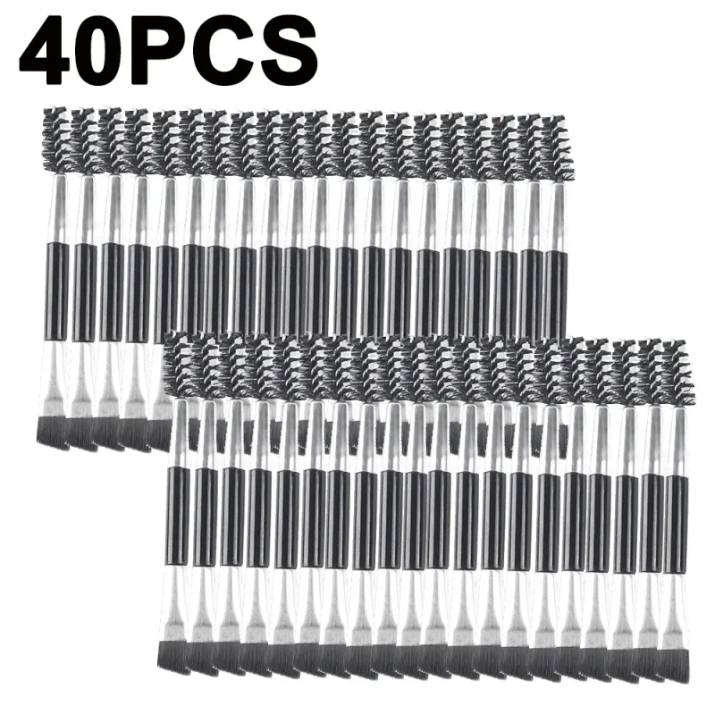 Double-headed Angled Eyebrow Brush Eyelash Comb Propesyonal na Makeup Brushes para sa Brow Eyelash Extension High Quality Eye Brushes — image 10