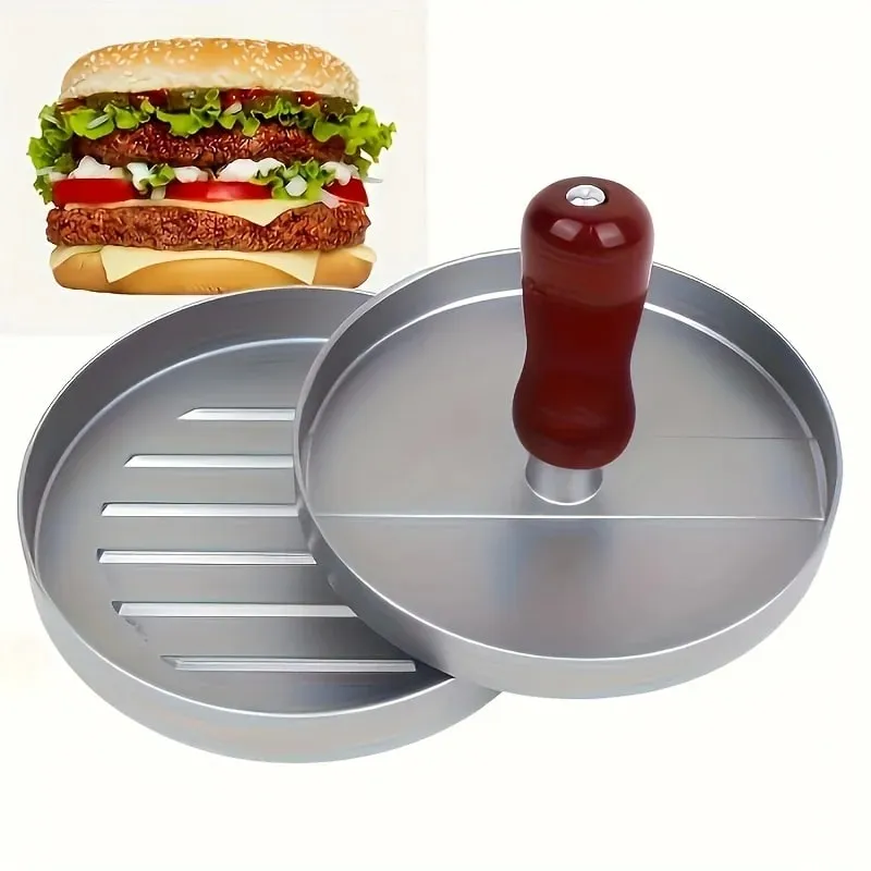 1PC Non-stick Burger Druk Patty Maker Metalen Hamburger Mal voor Rundvlees Kaas Veggie Burger Maken Geschikt voor BBQ Grill Koken — image 3