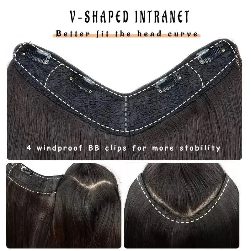 Black Clip in Hair Extensions for Women Long Straight Layered Synthetic Hair with 5 Clip One-Piece Design Soft & Face Framing 2