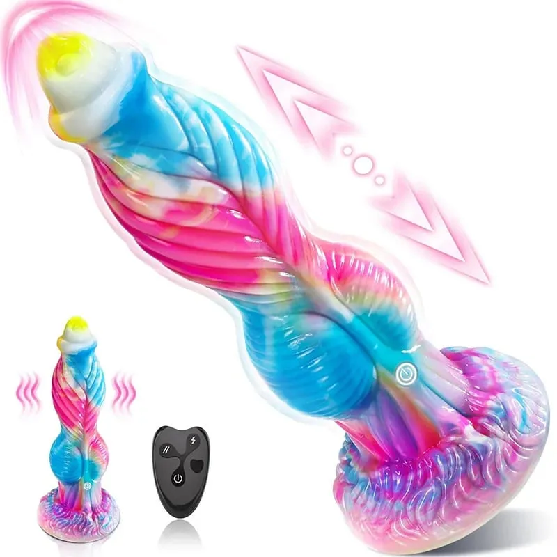 Thrusting Dragon Dildo Vibrator Sex Toys 10" 4IN1 Monster Remote Control Thick Dildo Suction Cup Dildo Anal Toys Adult Product — image 1