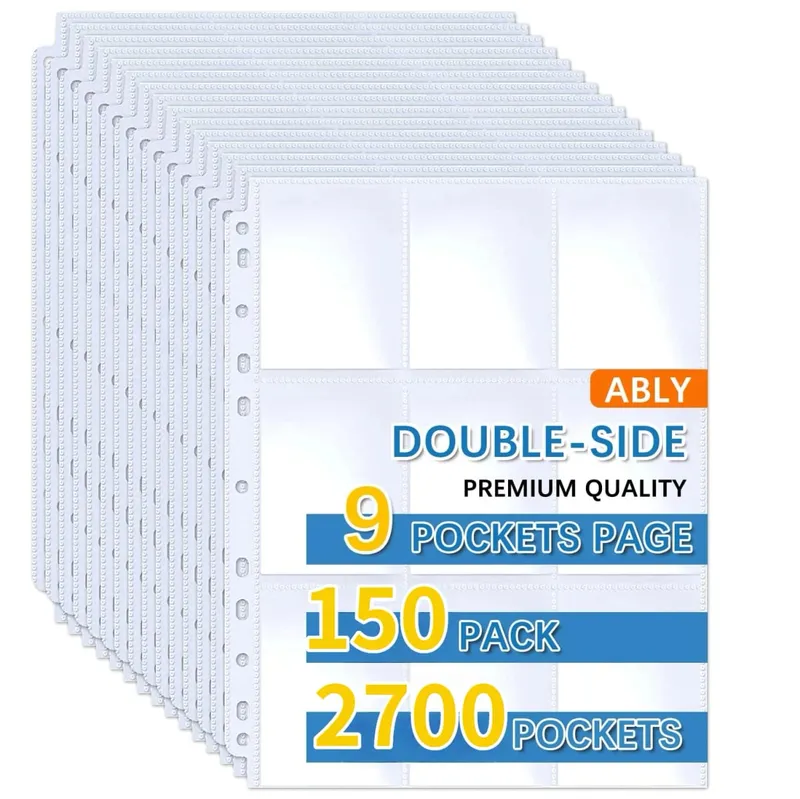 50-250 Pack 9 Pocket Page Protectors Card Sleeves Double Sided Holder Binder Pages Album Fit for YuGiOh MTG Game Sports Cards — image 8