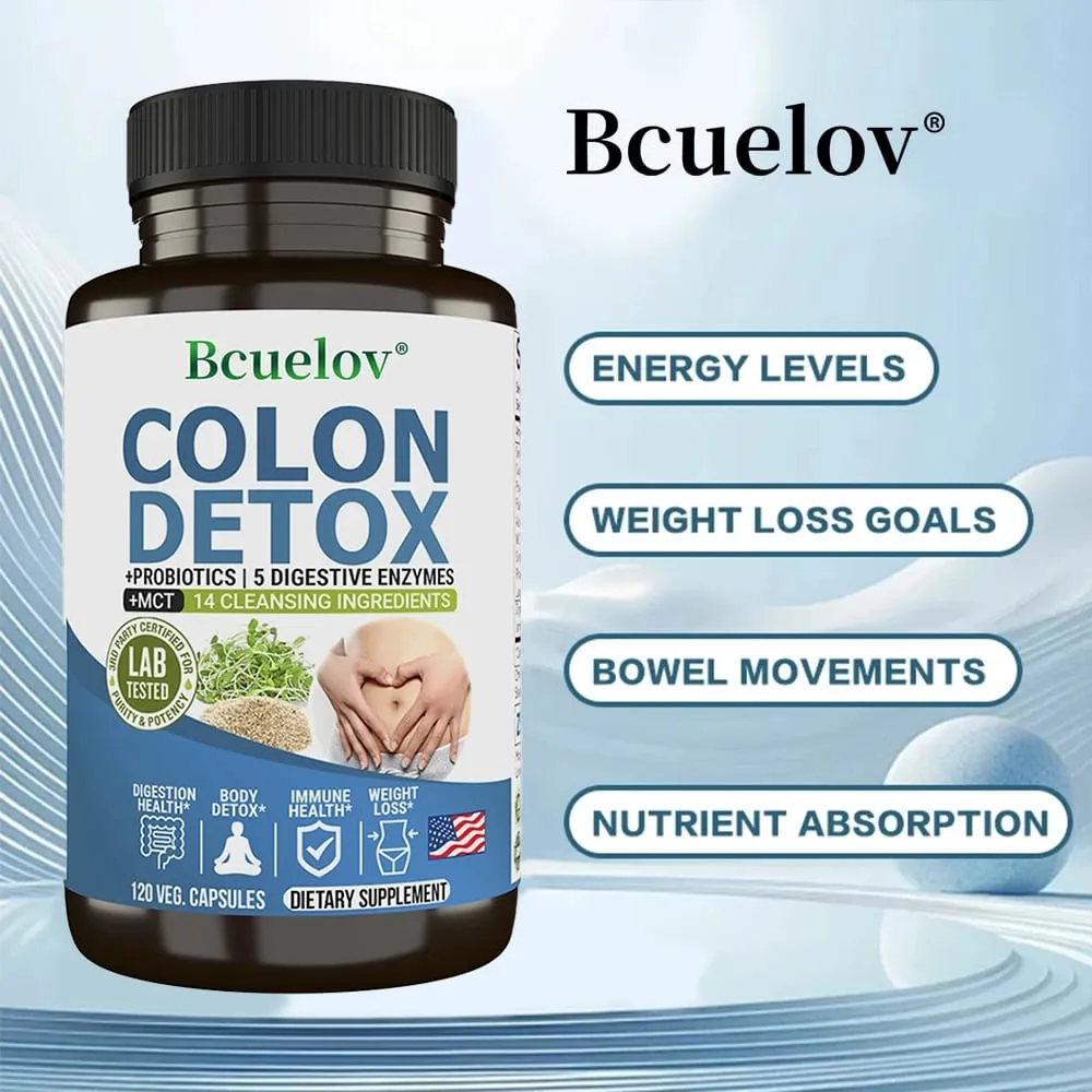 Colon Cleanser Detox Supplement - Bowel Cleansing & Probiotics - Natural Digestion Constipation & Bowel Relief Bowel Health — image 3