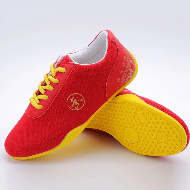 Men Women Sport Martial Arts Kung Fu Shoes Lace Up Man Canvas Tai Chi Sneakers White Black Blue Ladies Wushu Sneakers Rubber — image 3