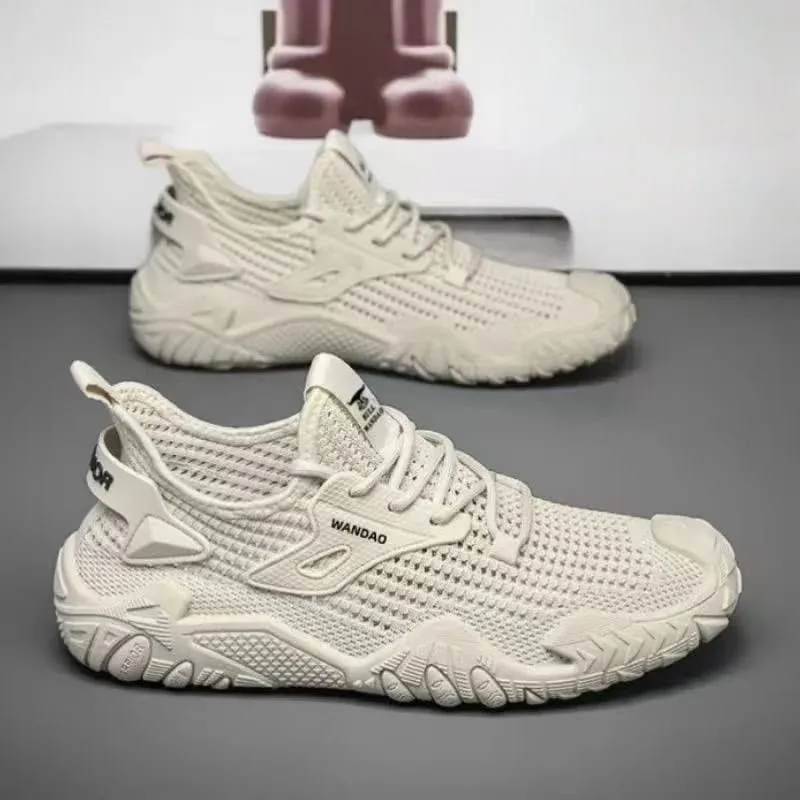 Men's Outdoor Sneakers Lace Up Breathable Mesh Comfortable Lightweight Walking Shoes Rugged Sole Daily Wear — image 8