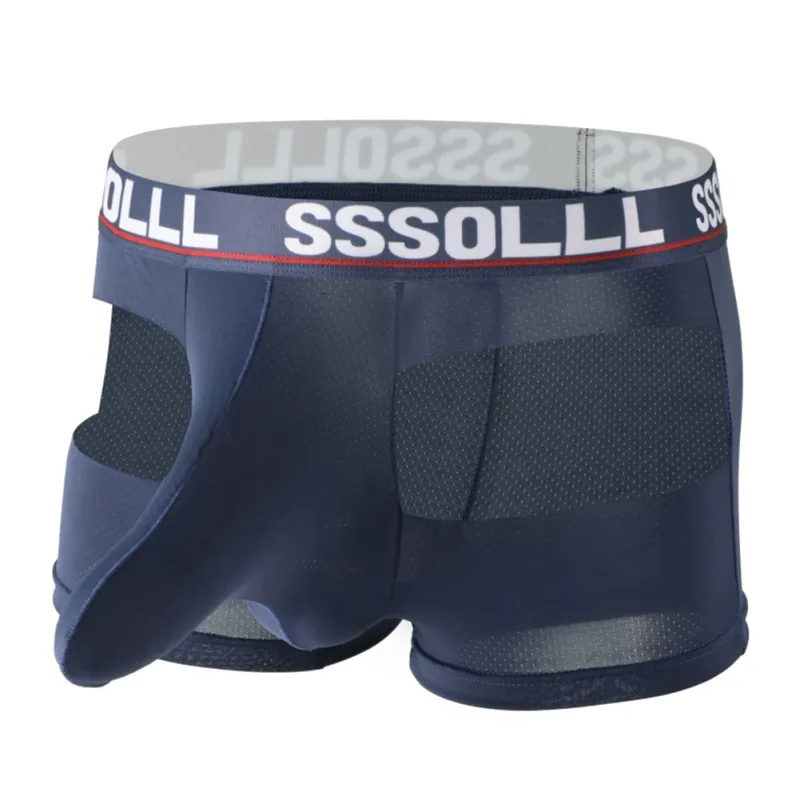 Men Breathable Mesh Boxer Shorts Soft Flat Corner Elephant Nose Trunks Underwear For Daily Wear Classic Letter Print Panties
