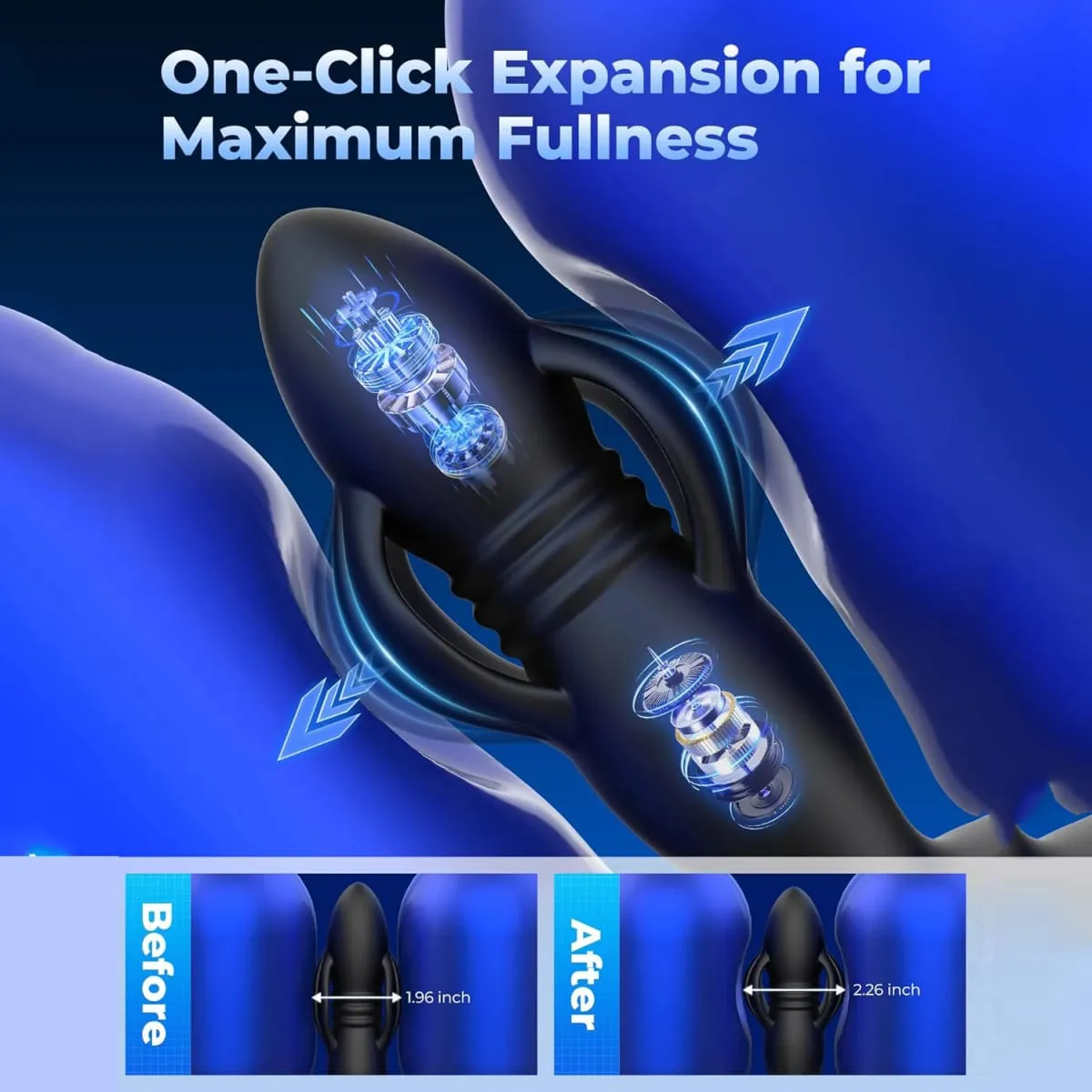 3-in-1 Telescopic & Expanding Anal Toys Butt Plug Prostate Massager Anal Plug Vibrator Male Sex Toys IPX7 Waterproof Thrusting — image 4