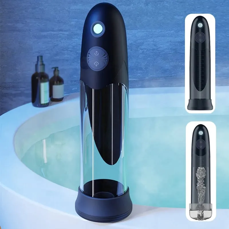 Electric Penis Pump Water Bath Penis Massage Enlarger Enlargement Vacuum Pump Penile Bigger Thicken Trainer Sex Toys for Men — image 2