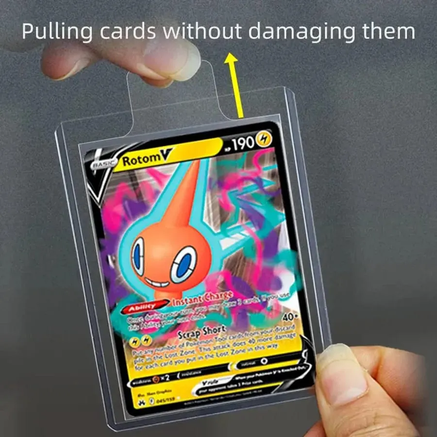 65*90mm 100db domború játékok kártyahüvelyek Pokemon kártyákhoz Átlátszó játékvédő kereskedő mappa toktartó gyerekjáték ajándék