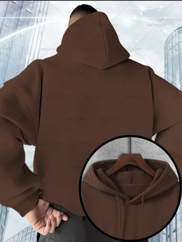 Fashion Men's Heavy-duty Cotton Hoodies Women Fleece Sweatshirt Pullover Casual Unisex Autumn Winter Long Short Sleeve Oversize — image 16