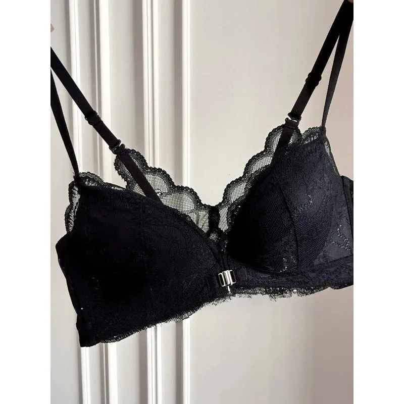 Summer Nouvelle Tendance! Soutien-Gorge Push Up à Fermeture Avant - Bretelles Dentelle Dos Bralette Légère pour Petite Poitrine — image 2