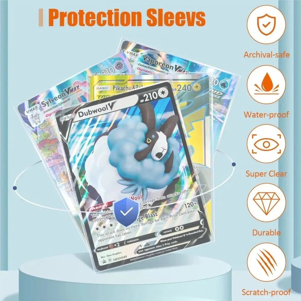 Jumbo Cards Sleeves L Xl Large Size Transparent Card Holder Protector For Tcg Mtg Game Sport Cards Oversized Trading Card Photo — image 5