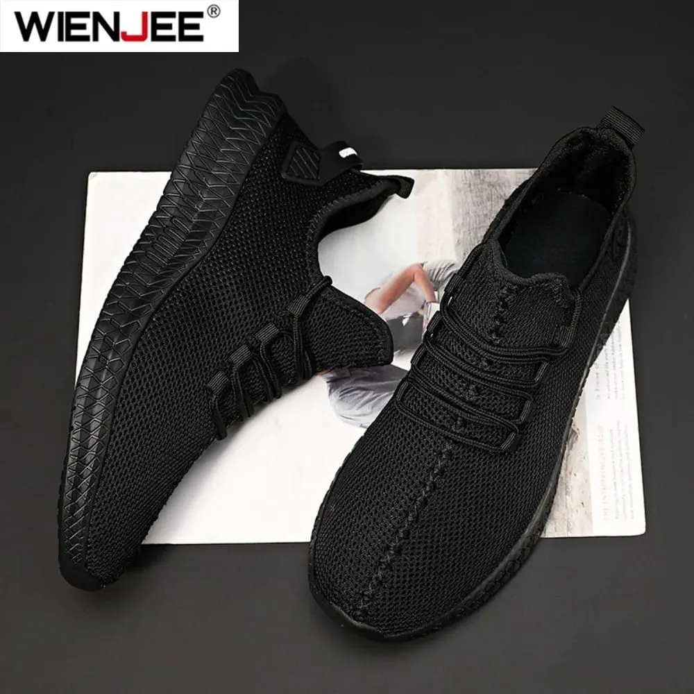 Men's Non-Slip Casual Sneakers Breathable Outdoor Jogging Training Hiking Sports Running Outdoor Weave Knit Lace Up Shoes