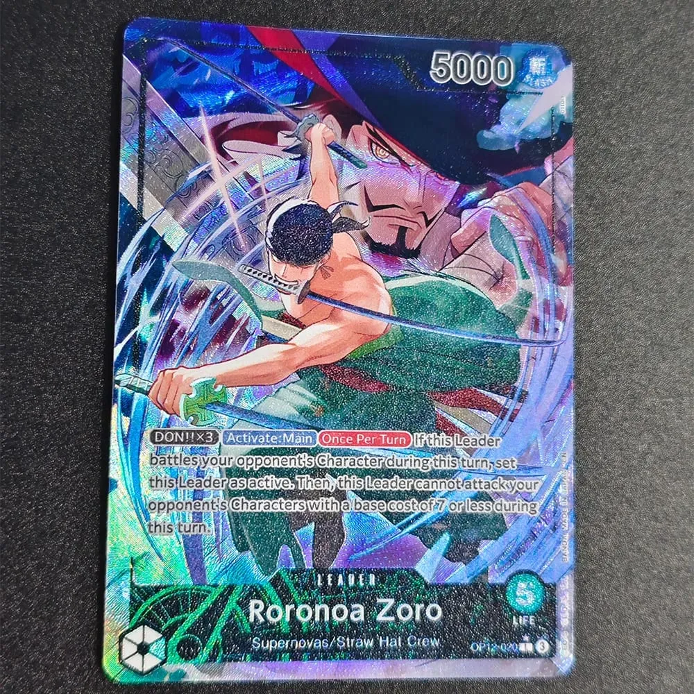 Anime OPCG Collection Card Leader Roronoa Zoro Parallel OP12-020 L Legacy of The Master Card English Full Art Textured Gift Toy