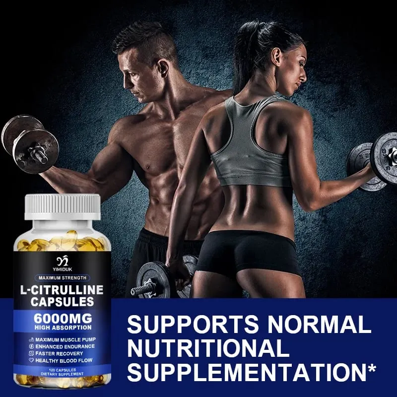 Maximum Strength L-Citrulline Capsules Support Blood Vessels Stamina Muscle Soreness for Bodybuilding & Strength Training — image 6