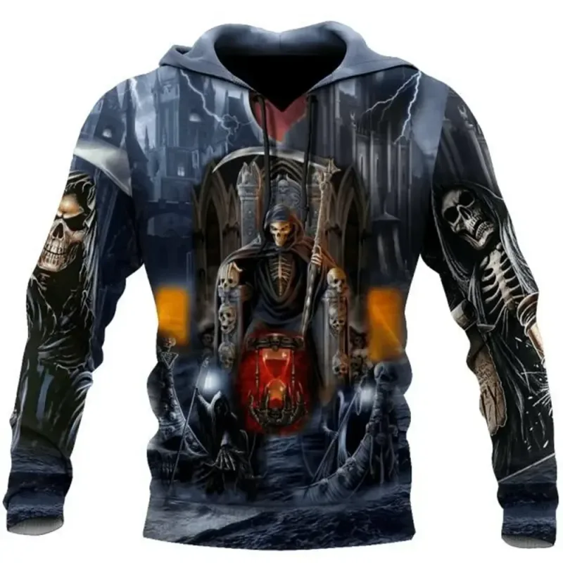 Vintage Skull 3D Print Hoodie Men/Women Casual Fashion Hoodies 2026 Pullover Sweatshirts Oversized Unisex Men Coat — image 2