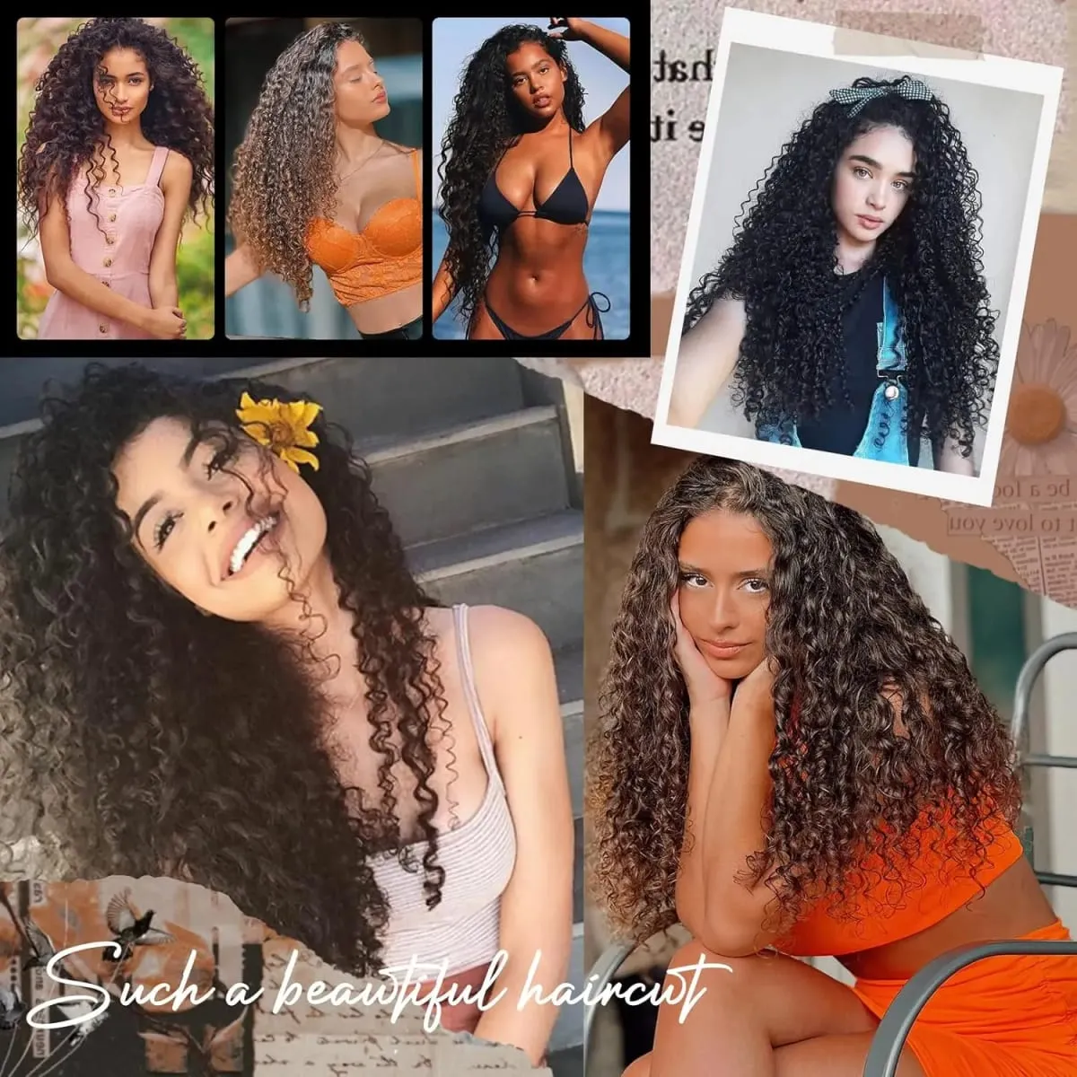 9PCS Clip-in Hair Extensions Kit Long Soft Curly Hair Extension Synthetic Kinky Curly Hairpieces Full Head Fake Pieces for Women — image 7