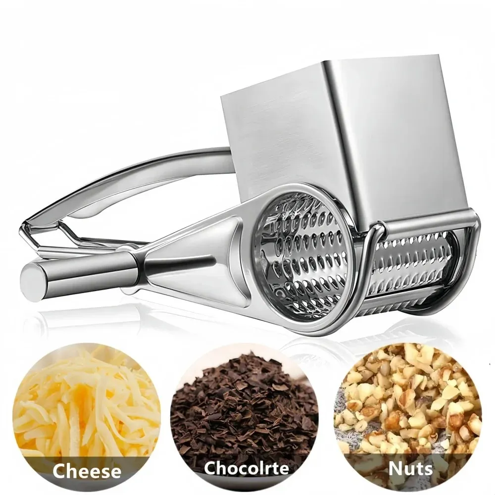 Hindi kinakalawang na asero Cheese Grater Hand Cranked Multifunctional Vegetable Chocolate Carrot Nut Slicer Mabilis Mahusay na Mga Tool sa Kusina — image 3