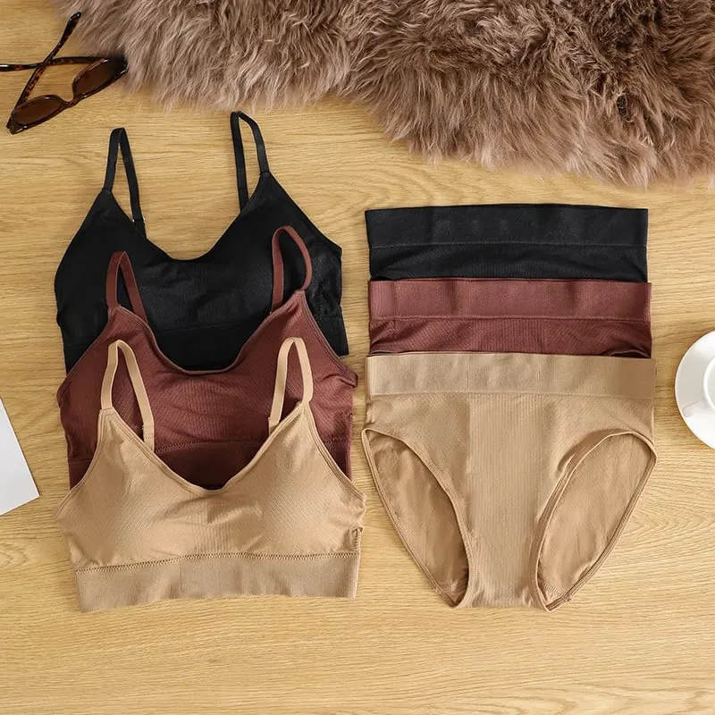 New Design Seamless Bra and Panties Underwear Set Conjuntos Interior Para Mujeres Seamless Bra And Panties Sets For Women — image 1