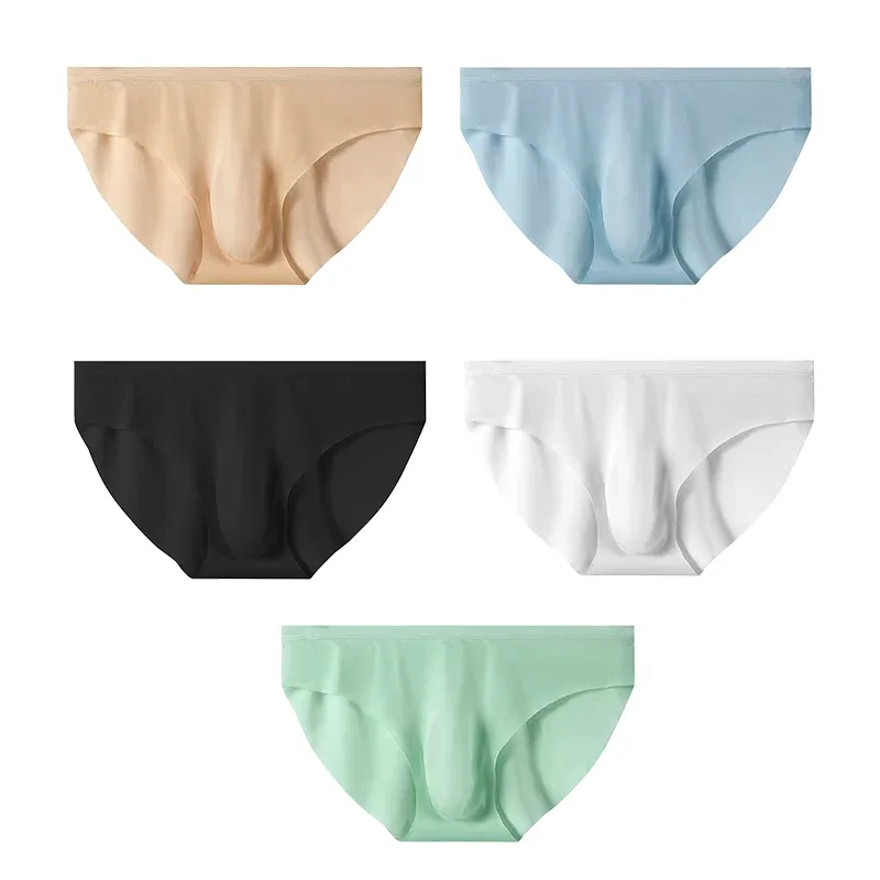 4st Ice Silk Trosor för män Sommar Transparent Sömlös Sexig Snabbtorkande Trendiga Andas Underkläder Ultratunna trosor